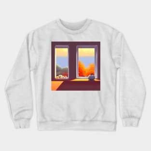 Alone in the Patch Pumpkin Season Quiet Autumn Mood with All Pumpkin Patches Introverting Crewneck Sweatshirt